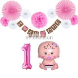 birthday party decorations 1st birthday number 1 baby girl foil balloons I am one birthday banner