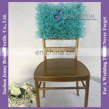 C005S Organza Turquoise Square Top Half Back Chair Covers thumbnail-4