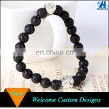 Customized Unisex 8mm Black Lava Rock Aromatherapy Essential Oil Bracelet For Gifts