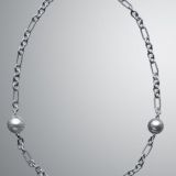 DY Inspired Sterling Silver White Pearl Wrap Chain Necklace 18 inches