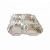 Food Lunch Box 4 Compartment Rectangular Disposable Aluminum Foil Container thumbnail-4