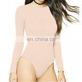 2020 New Arrival Ladies Crewneck Long Sleeve Purple Plain Shirt Bodysuit Leotard for Women thumbnail-4