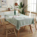 New Arrival New Pattern Black Table Clothes Solid Table Cloth With Pom Pom thumbnail-2