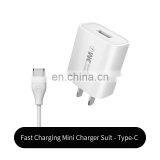 3C Certified Quick Charging Power Mini Style USB Port US Plug Charger With Data Cable USB-Lightning / Micro / Type C thumbnail-4