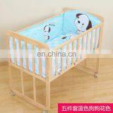2020 New Design 5 Pcs 100% Cotton Fabric Reactive Printing Cartoon Animal Pattern Soft Crib Baby Bedding Set With Factory Price thumbnail-5