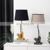 New Bulk Cheap Resin Desk Lamp Silver Monkey Design Modern Hotel Table Lamp for Living Room thumbnail-2