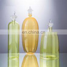 Colorful Simple Round Single Long Flower Clear Vase Glass Decoration Modern thumbnail-1