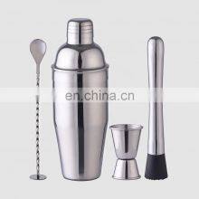 Creation Factory Direct 4 Piece Bartender Bar Tools Cocktail Mixer Kit Set Custom 700ml Stainless Steel Martini Shaker