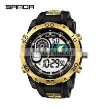 SANDA 795-1 Latest Water Resistant Analog Digital Silicone Watches Fashion Branded Wrist Watch thumbnail-2