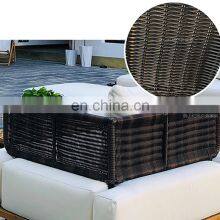 Patio Wood and Cane Teak Sectional Patio Garden Furniture Sofa Set Outdoor thumbnail-4
