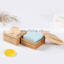 Wooden Natural Bamboo Soap Box Dish Tray Soap Plate Box Container Soap Storage Box thumbnail-3