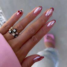 Sweet French Red Wear Nail Simple Cherry Nail Tips Reproducible Wear Fake Nails Press on Nails Wholesale SUYLF