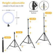 10inch RGB LED Ring Light With 200cm Tripod Stand Flexible Phone Holder for Live Streaming Makeup Camera Selfie thumbnail-3