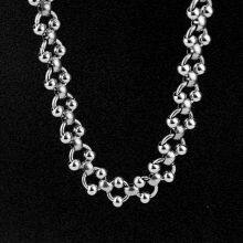 Punk Hip-hop Fancy Handmade Round Beads Stainless Steel O Word Clavicle Chain Necklace Accessaries Choker for Women Men Jewelry thumbnail-1