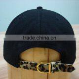 Custom 3D Sexy Mouth Embroidery Leopard 5 Panel Woolen Metal Buckle Snapback Cap thumbnail-3
