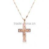 18K Rose Gold Plated Cross Pendant Necklace FQ-2200