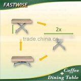 China 2in1 Wooden Convertible Transformable Coffee Table Dining Table for Living Room thumbnail-5