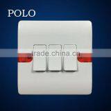 South Africa Type White Bakelite Three Gang One Way or Two Way Wall Light Electrical Switch 220v