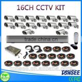 Digital Camera kit disposable eye shield 16CH CCTV DVR with 800TVL CMOS IR bullet Cameras dvr kit