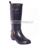 Cheap Cowboy Fashion Black Woman Rain Boots Wholesale thumbnail-1