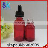 30ml e Liquid Glass Bottle Red Glass Dropper Bottle With Golden Cap thumbnail-6