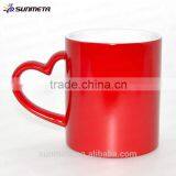 Sunmeta Whole Sale 11oz Blank Sublimation Color Changing Mug Heart Handle thumbnail-1
