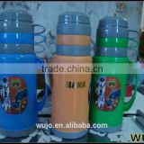 thermos vacuum flask with glass liner / glass water bottle / plastic thermos pot / China factory