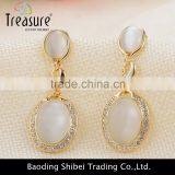 Fashion Jewelry Hot Selling Wholesale Vintage Plated Alloy Oval Fashion Stud Earrings Colorful Nice Earring Opal Drop Earring thumbnail-3