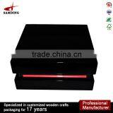 Black Lacquer Luxury Antique Wholesale Wooden Jewelry Box With Mirror thumbnail-2