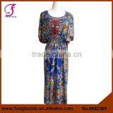 0952306 Newest India Style Woman Round Collar Maxi Flower Kaftan Caftan thumbnail-2