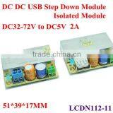 dc dc Isolated Buck Module Step Down Converter 32-72v 36v 48v to 5v 2A Voltage Regulator 100W