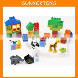 High Quality Environmental Bricks ! 42PCS Learning Park Theme Plastic Building Blocks Toys For Preschool