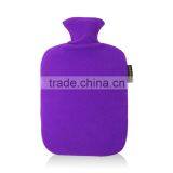 Hot New PVC Hot Water Bottle Cross-hatched Purple Fleece Cover Hot Therapy