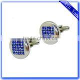 Blue Shiny Rhinestones Jewelry Cufflinks
