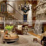 American Rural Style Beauty Lamp Glass Iron Lighting Pendant Light thumbnail-5