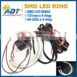 131MM 4 Ring 5050 SMD LED Halo Ring Kit For BMW E36 E46 E39 With Projector