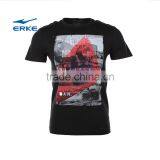 ERKE 100% Cotton Mens Summer Comfortable Round Neck Sports Short Sleeve t Shirt With Fasion Printing Cheap Wholesale thumbnail-5