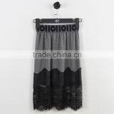 F5S43020 New Design Eyelash Lace Hem Skirt Women Fashion Fleece Midi Skirt thumbnail-6