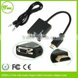 HDMI to VGA With Audio Output Cable Adapter Lead for HDTV PC PS3 thumbnail-1