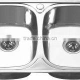 Rectangular Stainless Steel Double Bowl Kitchen Sink GR-632