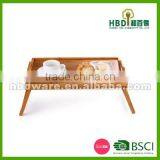 Bamboo Wood Bed Computer Table Trau With Foldable Leg thumbnail-3
