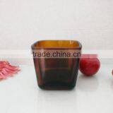 Candle Glass Jar, Dark Amber, Black or White thumbnail-1