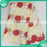 2016 Latest Embroidered High Quality Tulle Lace Fashion Coral Red Fabrics thumbnail-6