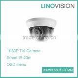 2 Megapixel HD1080P DWDR Indoor IR Dome TVI Camera With OSD Menu