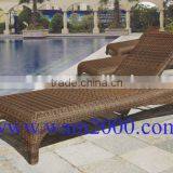 Patio garden aluminum pe rattan SUNBED for outdoor