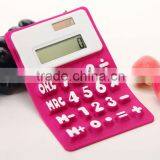Office&business Promotional Gifts Silica Gel 8 Digits Waterproof Solar Flexible Silicone Soft Rubber Calculator