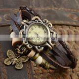 Xianjian Girlish Watch Factory Wholesale, Leaf Pendant Student Watch, Fashion Retro Genuine Leather Long Wristband Watch thumbnail-4