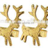 Personalized Handmade Color Painted Decorative Poly Resin Reindeer Napkin Rings Set thumbnail-1