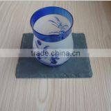 Black Slate Coaster With Hand Cut Rabbit Glass Tumbler thumbnail-4