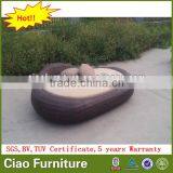 Outdoor Furniture Beach Side Sun Bed Waterproof Rattan Daybed thumbnail-2